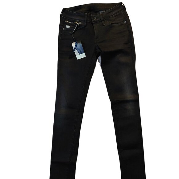 G-Star Raw Midge Sculpted Lift Skinny Slander Black Denim Jeans Sz 26 NWT - Picture 2 of 13